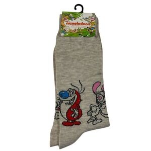 Nickelodeon- Ren and Stimpy Adult Socks Size 6-12 Unisex Funny Socks NWT